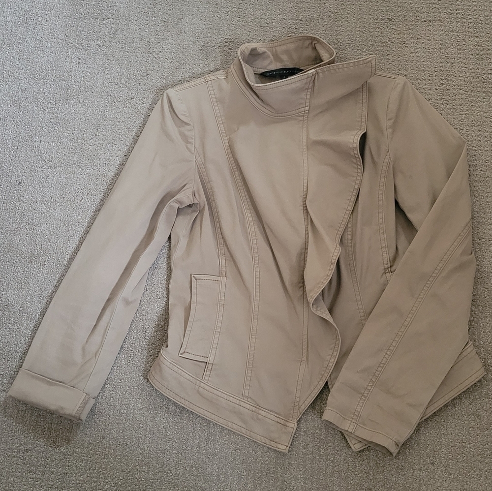 White House Black Market Fitted Ruffle Front Fashion Jacket - Picture 7 of 16